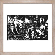 Olive Pickers block 1 - Unsigned - Ready Framed